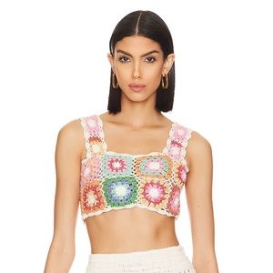 Beach Riot Eliza Top in Desert Sunrise Crochet